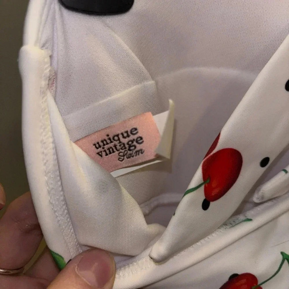 NWOT Unique Vintage Cherry Pinup One Piece Swimsuit - Picture 4 of 6